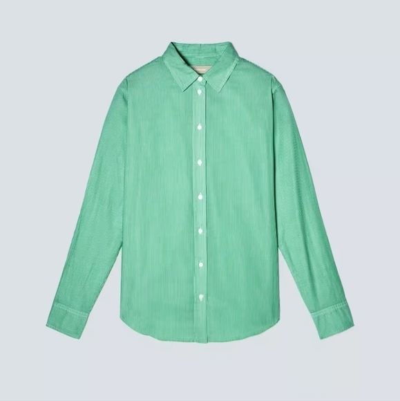 NWT Everlane the Silky Relaxed button down shirt in bright jade - Picture 5 of 5